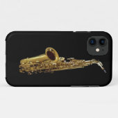 Saxophone Charcoal Background ~ Sax Case-Mate iPhone Case (Achterkant (horizontaal))
