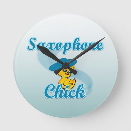 Saxophone Chick 3 Ronde Klok (Voorkant)