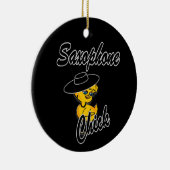 Saxophone Chick #4 Keramisch Ornament (Rechts)