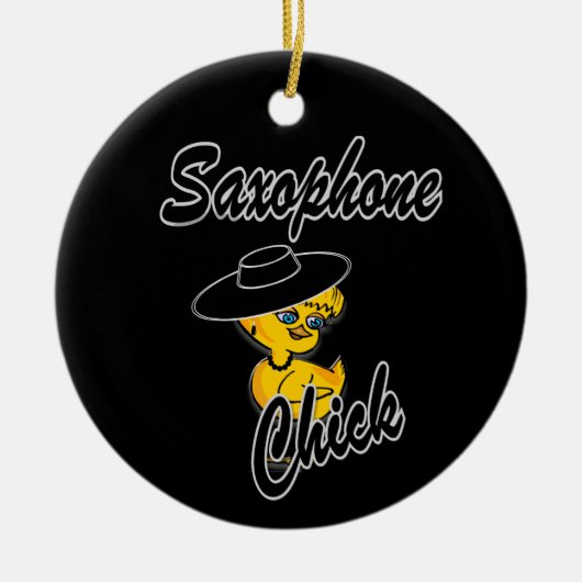 Saxophone Chick #4 Keramisch Ornament (Voorkant)