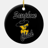 Saxophone Chick #4 Keramisch Ornament (Achterkant)