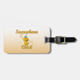 Saxophone Chick Bagagelabel