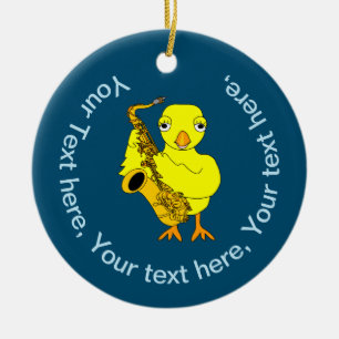 Saxophone Chick Keramisch Ornament