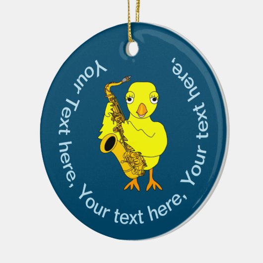 Saxophone Chick Keramisch Ornament (Links)