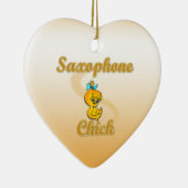 Saxophone Chick Keramisch Ornament (Rechts)