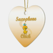 Saxophone Chick Keramisch Ornament (Links)