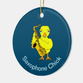 Saxophone Chick Keramisch Ornament (Links)