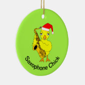 Saxophone Chick Keramisch Ornament (Rechts)