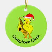 Saxophone Chick Keramisch Ornament (Voorkant)