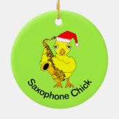 Saxophone Chick Keramisch Ornament (Achterkant)