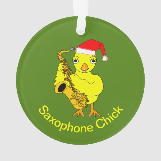 Saxophone Chick Ornament (achterkant)