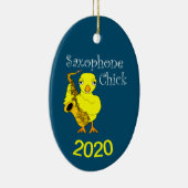 Saxophone Chick Text Keramisch Ornament (Rechts)