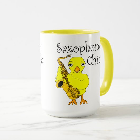 Saxophone Chick Text Mok (Voorkant rechts)
