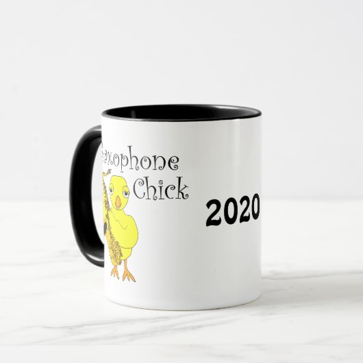Saxophone Chick Text Mok (Voorkant links)