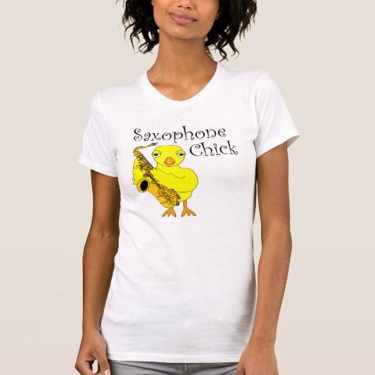 Saxophone Chick Text T-shirt (Voorkant)