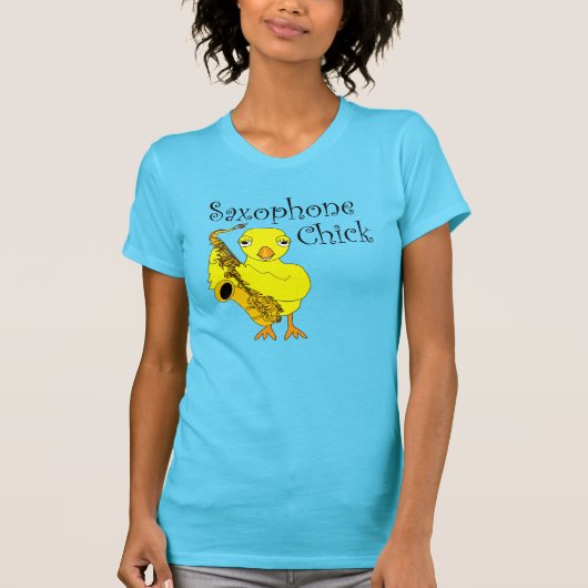 Saxophone Chick Text T-shirt (Voorkant)