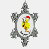 Saxophone Chick Tin Sneeuwvlok Ornament (Links)