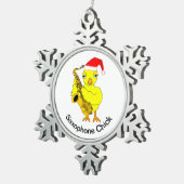 Saxophone Chick Tin Sneeuwvlok Ornament (Rechts)