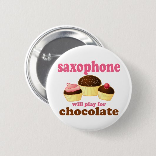Saxophone Chocolate Music Button (Voorkant /achterkant)