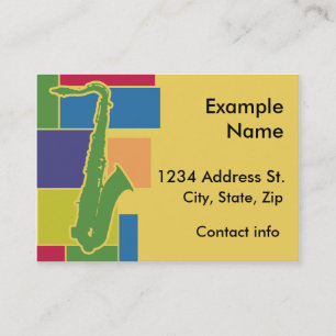 Saxophone Colorblokkaart Visitekaartje