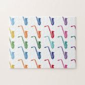 Saxophone Colorful Fun Array Music Legpuzzel (Horizontaal)