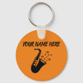 Saxophone CUSTOM NAME Sleutelhanger (Voorkant)