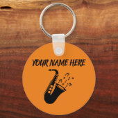 Saxophone CUSTOM NAME Sleutelhanger (Voorkant)