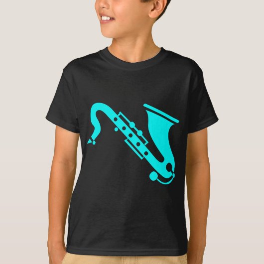 Saxophone - Cyaan T-shirt (Voorkant)