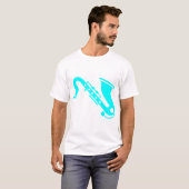 Saxophone - Cyaan T-shirt (Voorkant volledig)