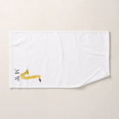 Saxophone Design Monogrammed Bad Handdoek (Handdoek)