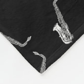 Saxophone Design  Saxophones Music Pattern Fleece Deken (Hoek)