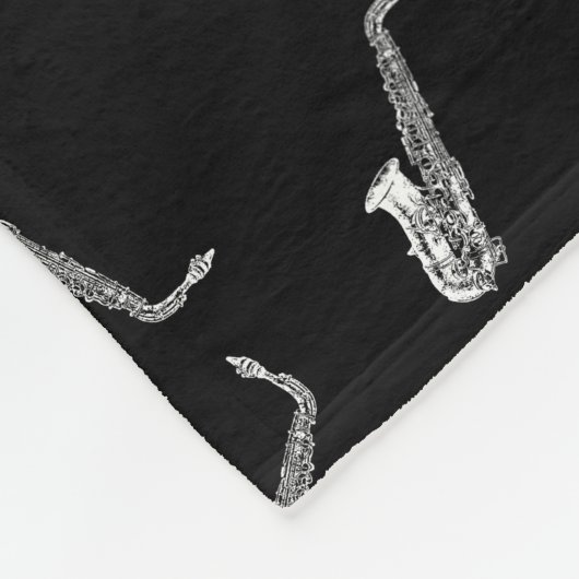 Saxophone Design  Saxophones Music Pattern Fleece Deken (Hoek)