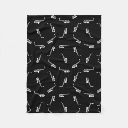 Saxophone Design  Saxophones Music Pattern Fleece Deken (Voorkant)