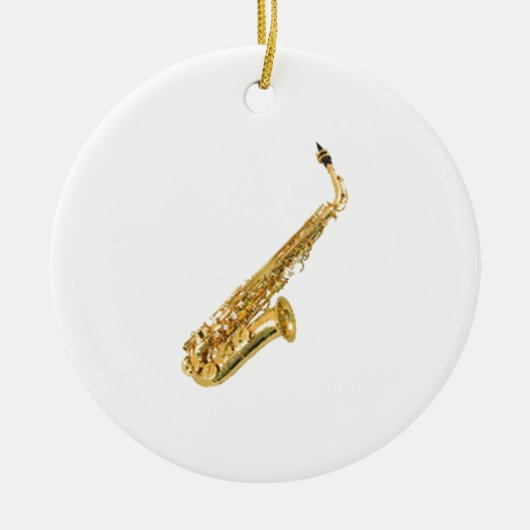 "Saxophone"-designgiften en -producten Keramisch Ornament (Voorkant)