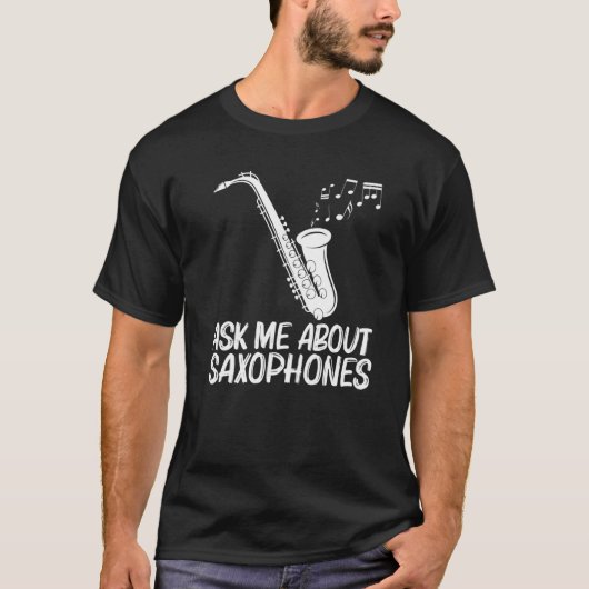 Saxophone Designs For Men Women Musical Instrument T-shirt (Voorkant)