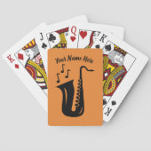 Saxophone die kaarten speelt met een aangepaste na (Achterkant)