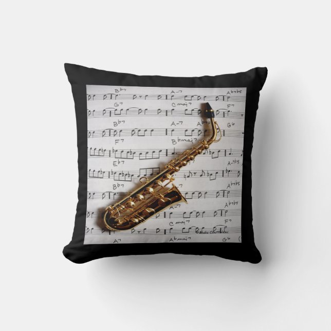 Saxophone en Music Pillow Kussen (Voorkant)
