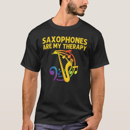 Saxophone For Men Women Reed Instrument T-shirt (Voorkant)