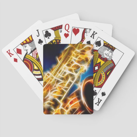 Saxophone Fractal Pokerkaarten (Achterkant)
