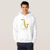 Saxophone gewoon naam toevoegen hoodie (Voorkant volledig)