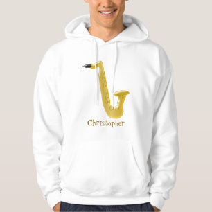 Saxophone gewoon naam toevoegen hoodie