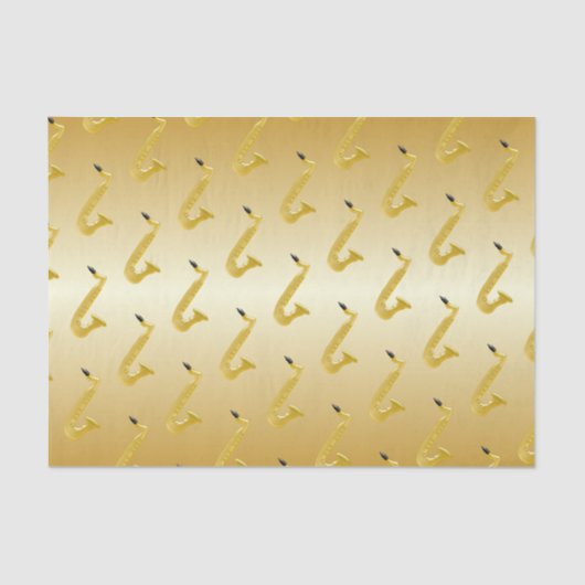 Saxophone Gold gekleurd Tissuepapier (Voorkant)