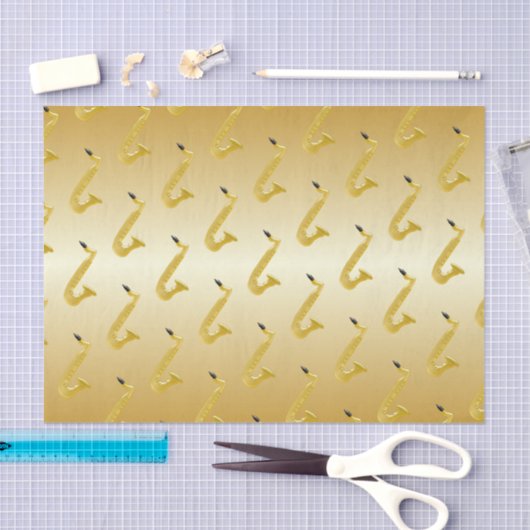Saxophone Gold gekleurd Tissuepapier (Craft)