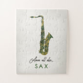 Saxophone - Green Marble Music Legpuzzel (Verticaal)
