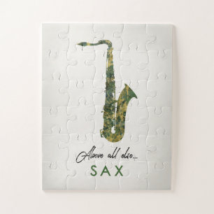 Saxophone - Green Marble Music Legpuzzel
