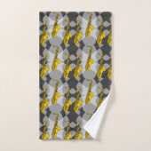 Saxophone Grey Pattern Bad Handdoek (Handdoek)