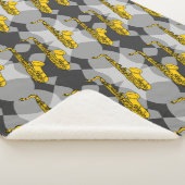 Saxophone Grey Pattern Sherpa Deken (3/4)