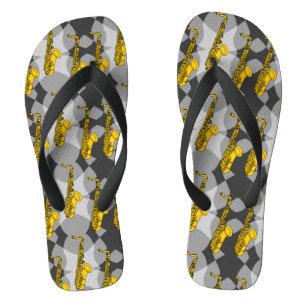 Saxophone Grey Pattern Teenslippers