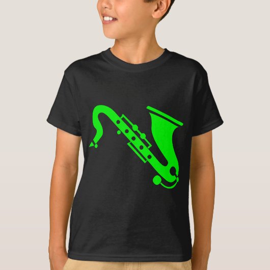 Saxophone - Groen T-shirt (Voorkant)