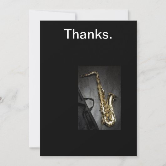 Saxophone Hartelijk dank Bedankkaart (Voorkant)